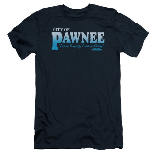 Parks And Rec - Pawnee - Short Sleeve Adult 30/1 - Navy T-shirt