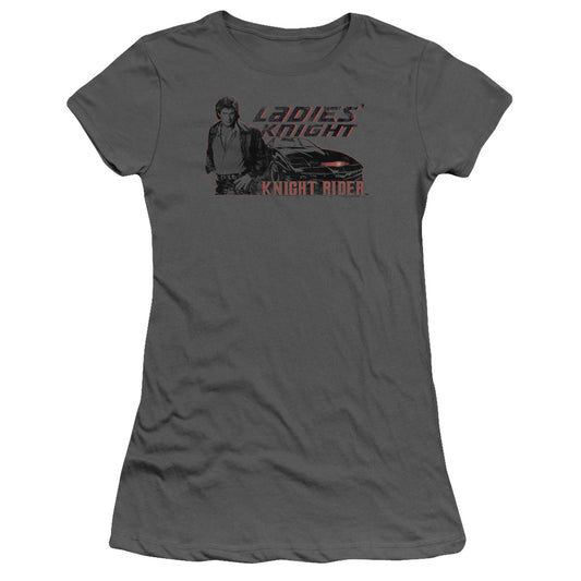 Knight Rider - Ladies Knight - Short Sleeve Junior Sheer - Charcoal T-shirt