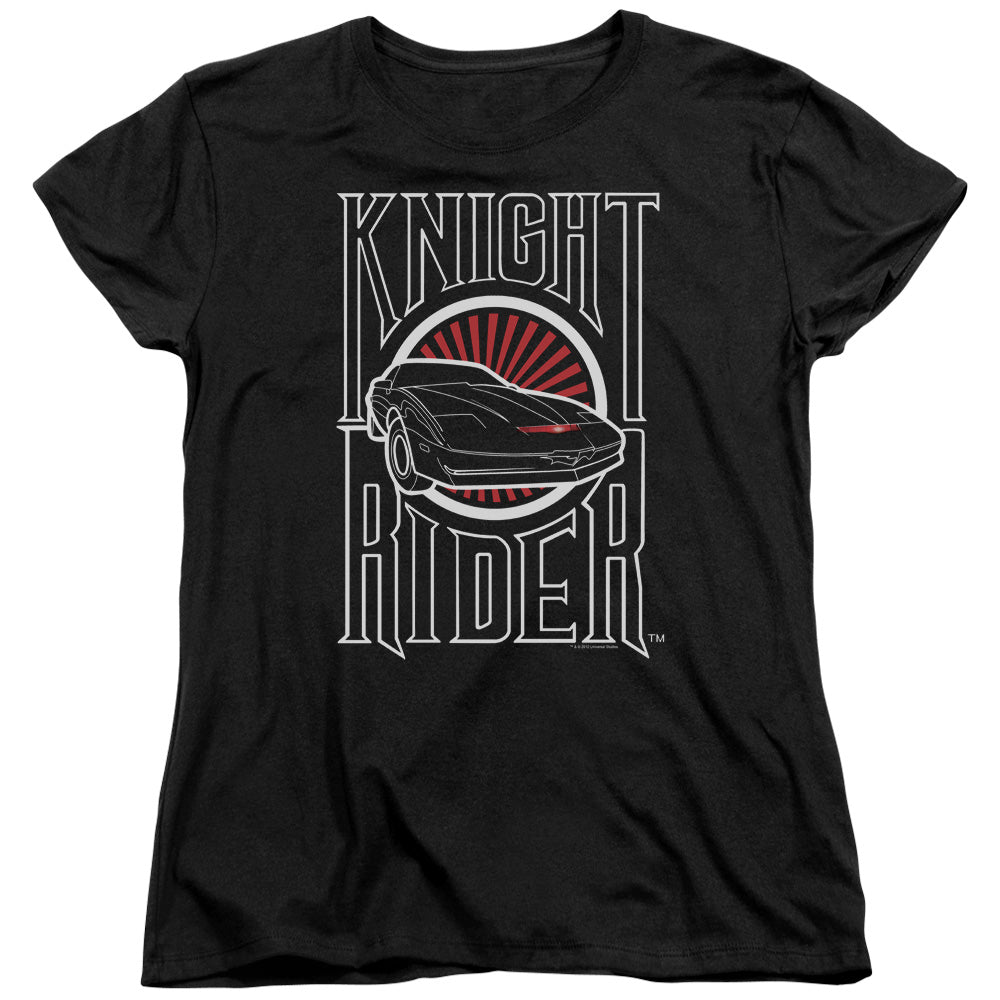 KNIGHT RIDER LOGO - S/S WOMENS TEE - BLACK T-Shirt