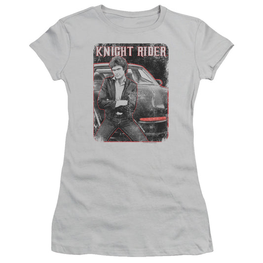 Knight Rider - Knight And Kitt - Short Sleeve Junior Sheer - Silver T-shirt