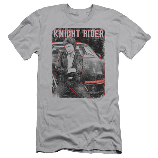 Knight Rider - Knight And Kitt - Short Sleeve Adult 30/1 - Silver T-shirt