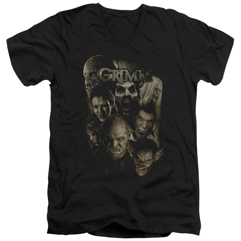 Grimm - Wesen - Short Sleeve Adult V-neck 30/1 - Black T-shirt