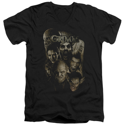 Grimm - Wesen - Short Sleeve Adult V-neck 30/1 - Black T-shirt