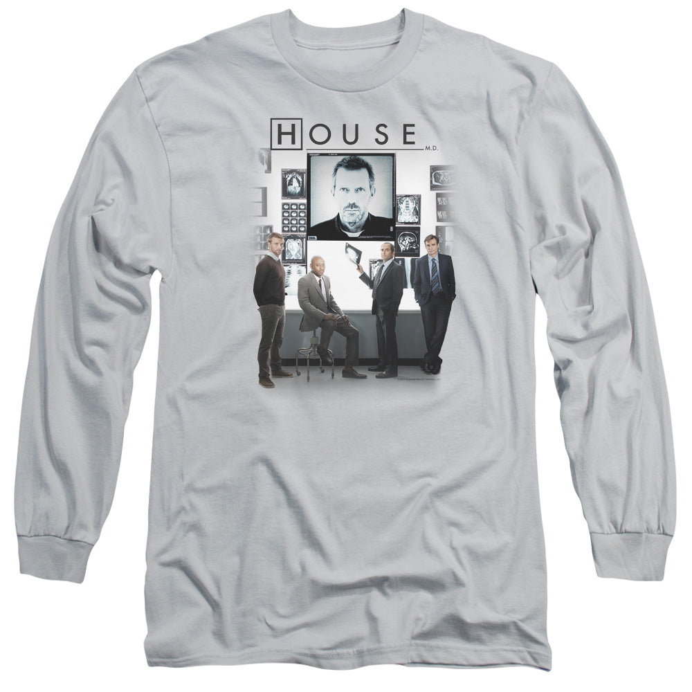 House - The Cast - Long Sleeve Adult 18/1 - Silver T-shirt