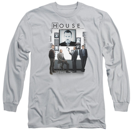 House - The Cast - Long Sleeve Adult 18/1 - Silver T-shirt