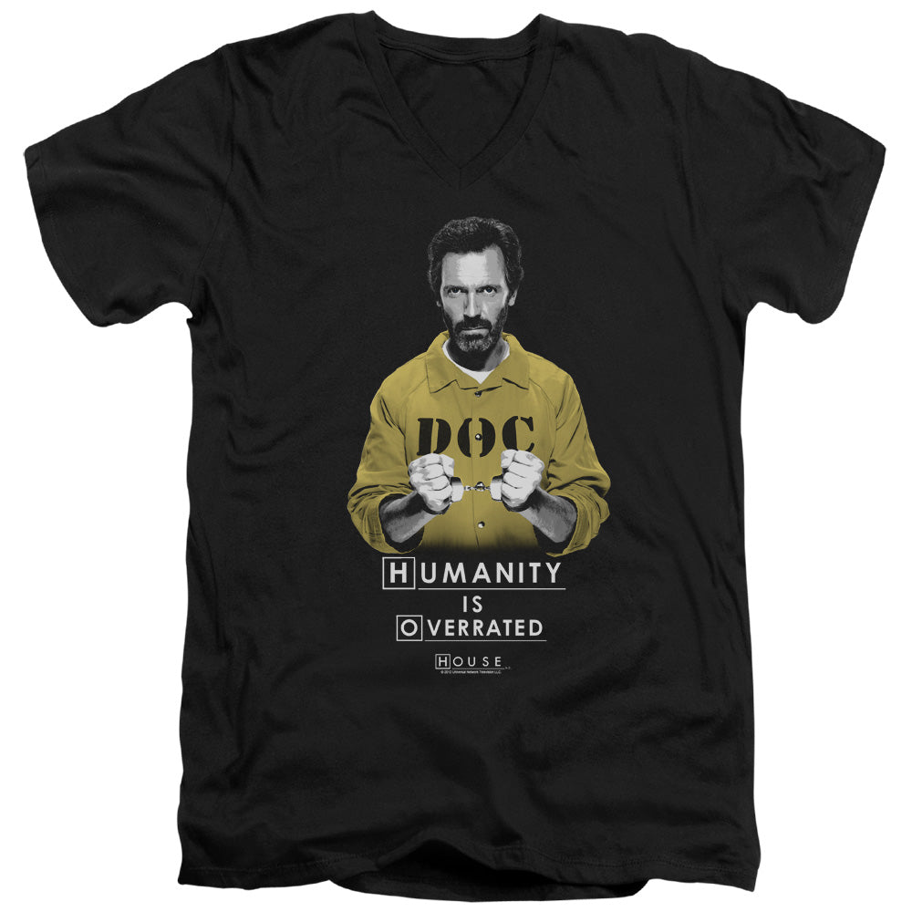 House - Humanity - Short Sleeve Adult V-neck - Black T-shirt