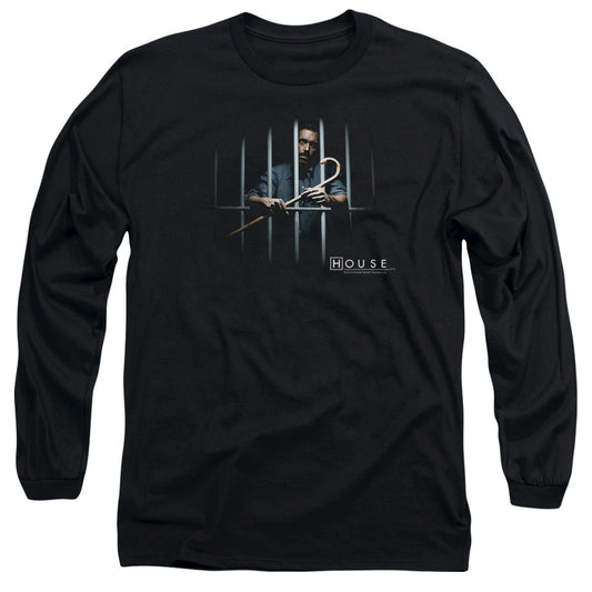 House - Behind Bars - Long Sleeve Adult 18/1 - Black T-shirt