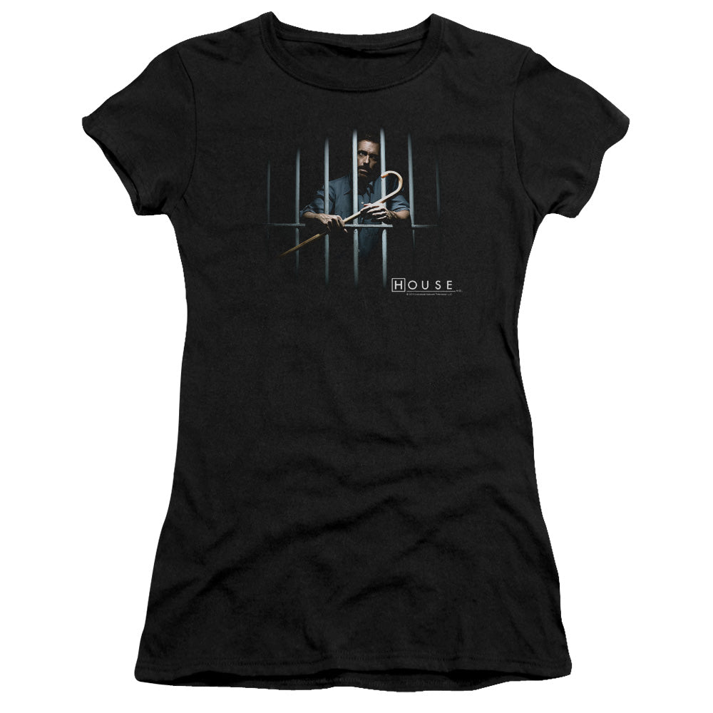 House - Behind Bars - Short Sleeve Junior Sheer - Black T-shirt