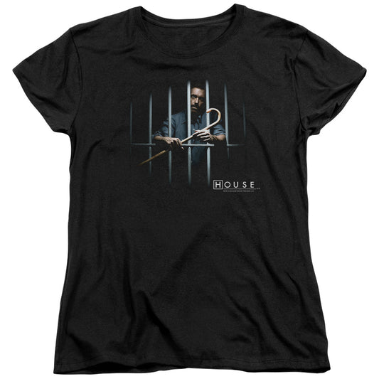 House - Behind Bars - Short Sleeve Womens Tee - Black T-shirt