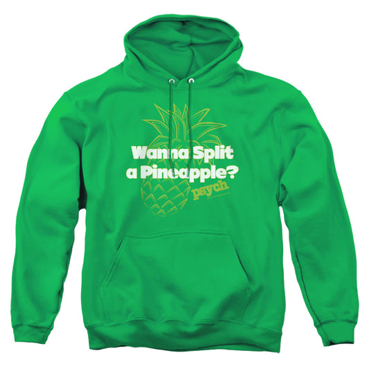 Psych - Pineapple Split - Adult Pull-over Hoodie - Kelly Green