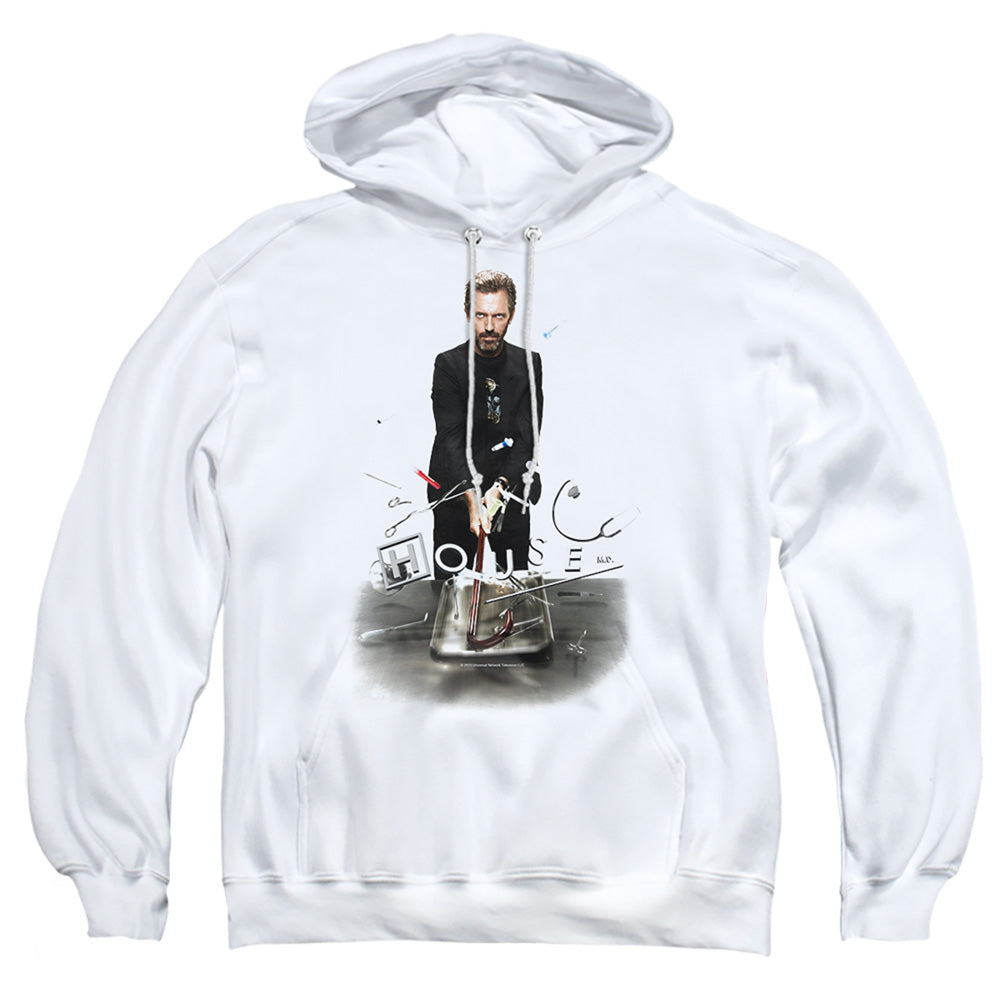 House - Hit It - Adult Pull-over Hoodie - White