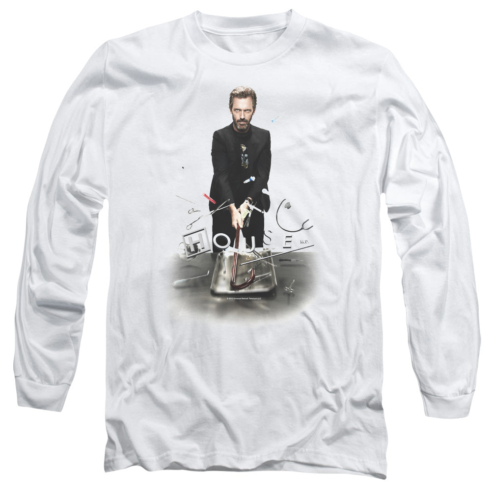 House - Hit It - Long Sleeve Adult 18/1 - White T-shirt