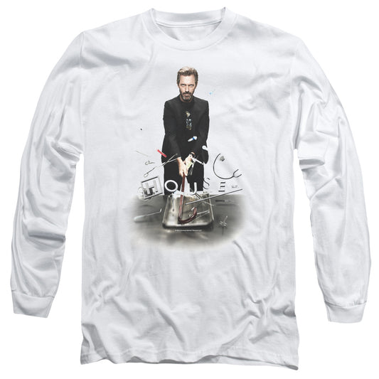 House - Hit It - Long Sleeve Adult 18/1 - White T-shirt