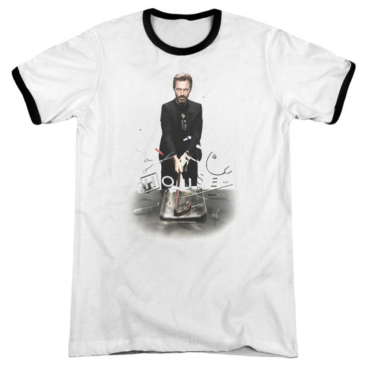 House - Hit It - Adult Ringer - White/black