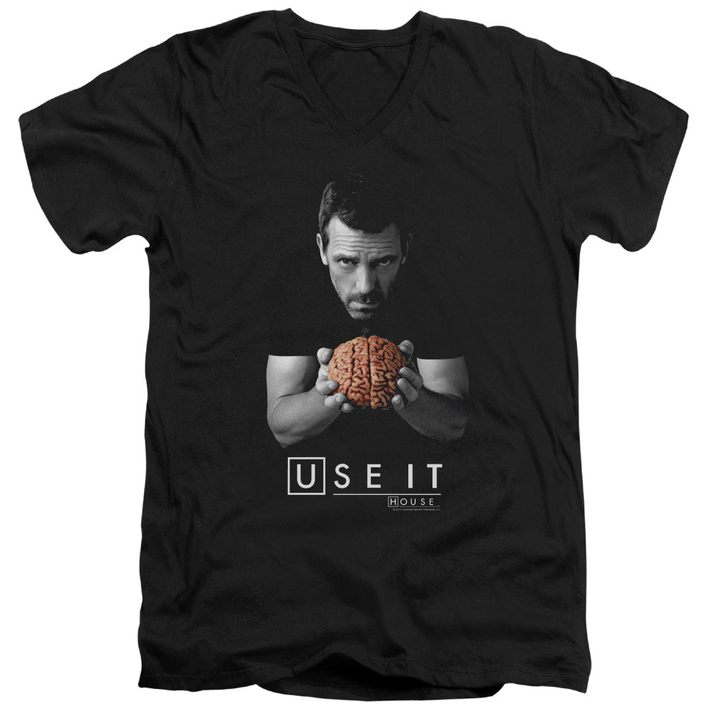 House - Use It - Short Sleeve Adult V-neck - Black T-shirt