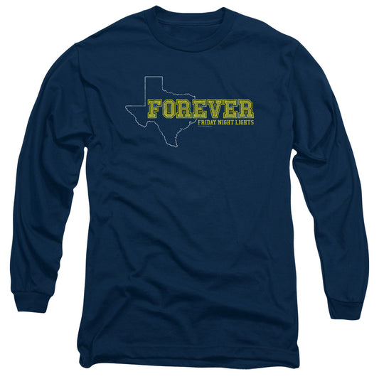 Friday Night Lights - Texas Forever - Long Sleeve Adult 18/1 - Navy - Sm - Navy T-shirt