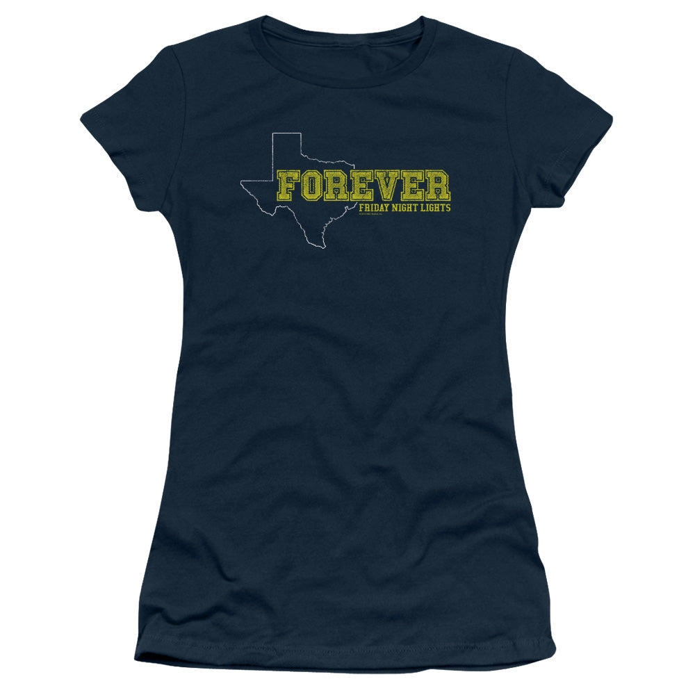 Friday Night Lights - Texas Forever - Short Sleeve Junior Sheer - Navy - Sm - Navy T-shirt