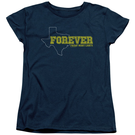 Friday Night Lights - Texas Forever - Short Sleeve Womens Tee - Navy - Sm - Navy T-shirt
