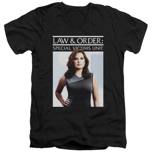 Law And Order Svu - Behind Closed Doors - Short Sleeve Adult V-neck 30/1 - Black T-shirt