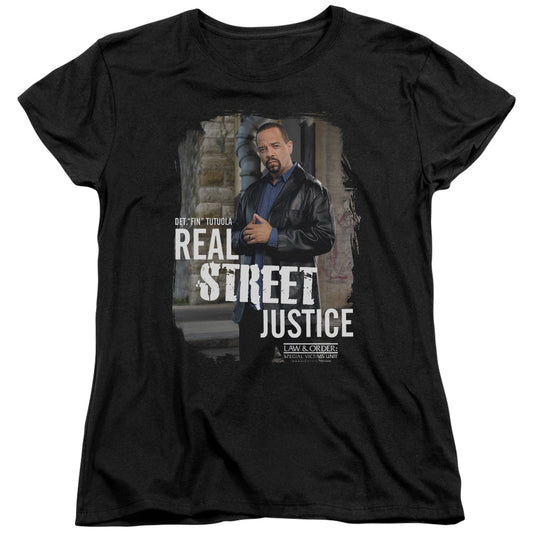 Law And Order Svu - Street Justice - Short Sleeve Womens Tee - Black T-shirt