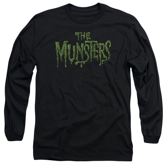 The Munsters - Distress Logo - Long Sleeve Adult 18/1 - Black T-shirt