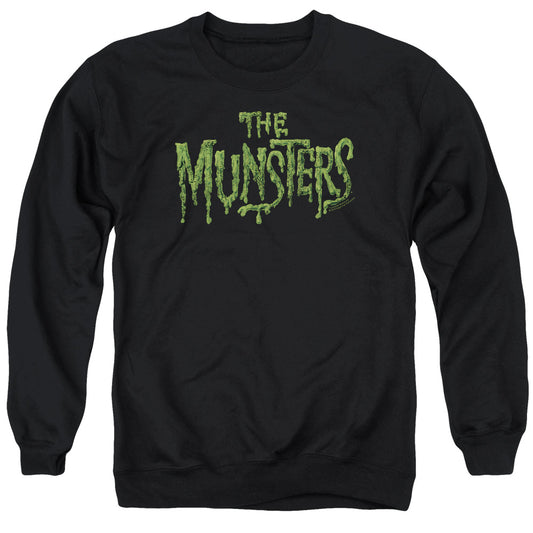 The Munsters - Distress Logo - Adult Crewneck Sweatshirt - Black