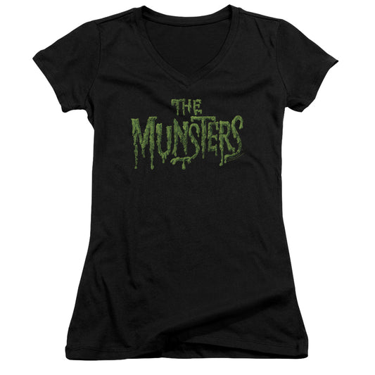 The Munsters - Distress Logo-junior V-neck - Black