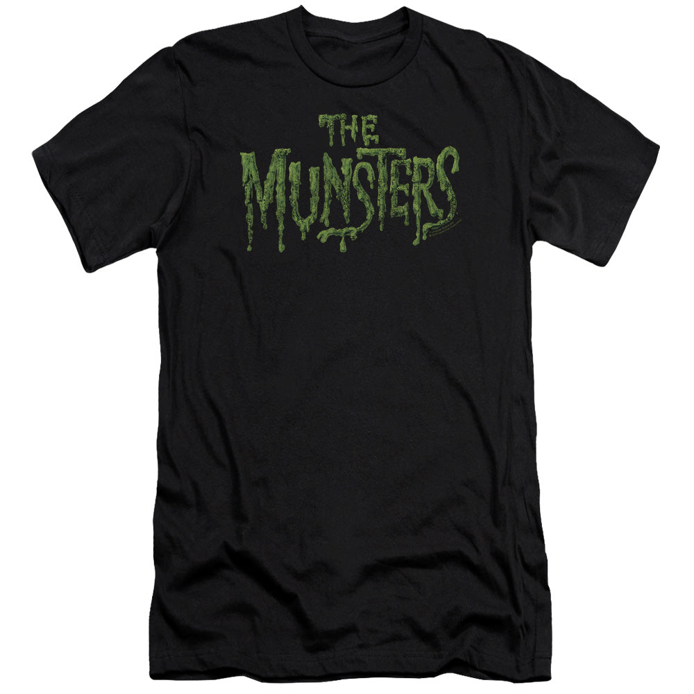 The Munsters - Distress Logo-premuim Canvas Adult Slim Fit 30/1 - Black