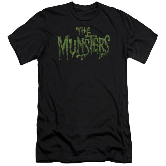 The Munsters - Distress Logo-premuim Canvas Adult Slim Fit 30/1 - Black