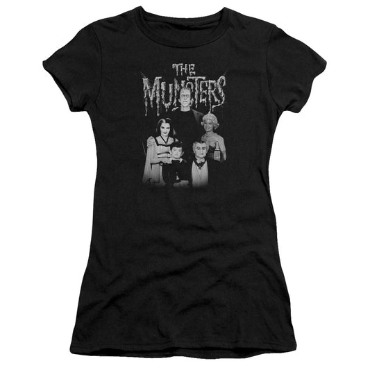 The Munsters - Family Portrait - Short Sleeve Junior Sheer - Black T-shirt