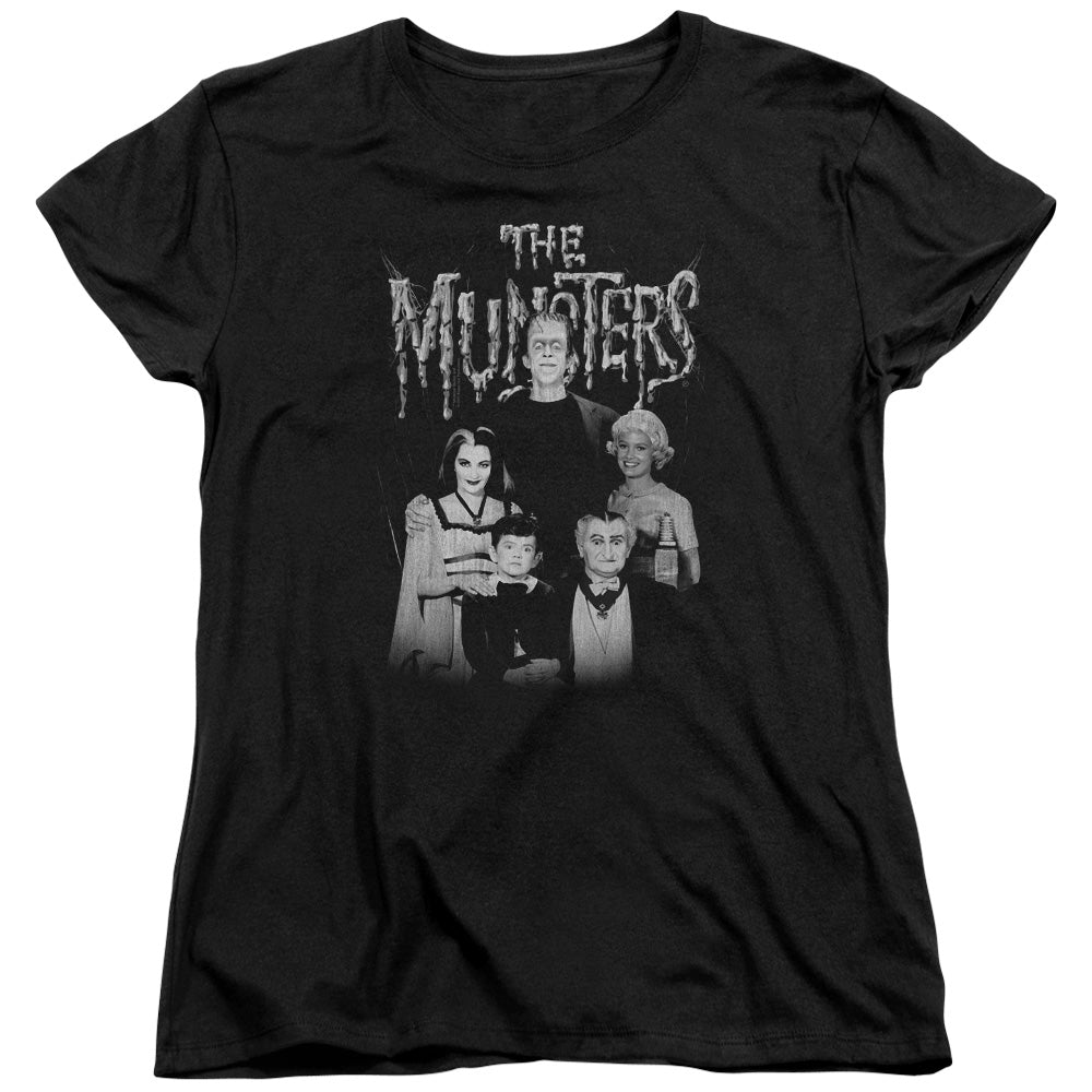 The Munsters - Family Portrait - Short Sleeve Womens Tee - Black T-shirt