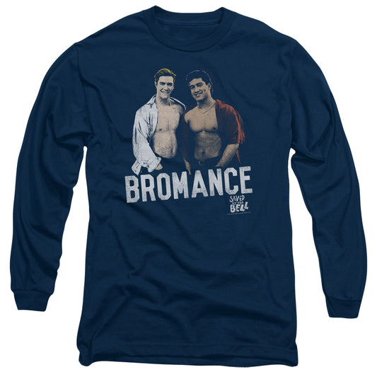 Saved By The Bell - Bromance - Long Sleeve Adult 18/1 - Navy T-shirt