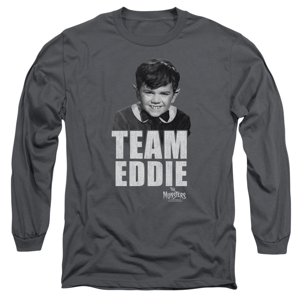 The Munsters - Team Edward - Long Sleeve Adult 18/1 - Charcoal T-shirt