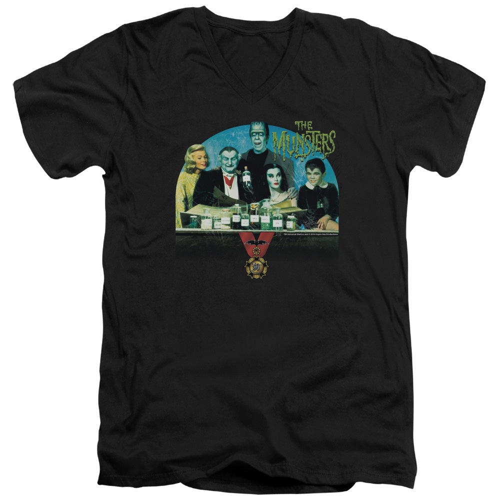 The Munsters - 50 Year Potion - Short Sleeve Adult V-neck 30/1 - Black T-shirt
