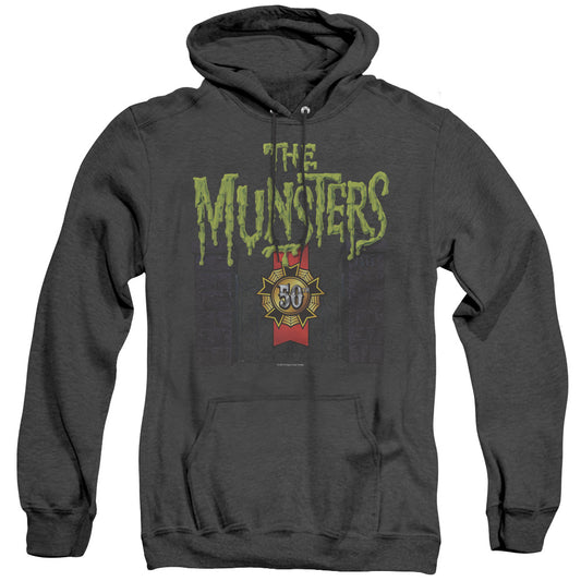 The Munsters - 50 Year Logo - Adult Heather Hoodie - Black