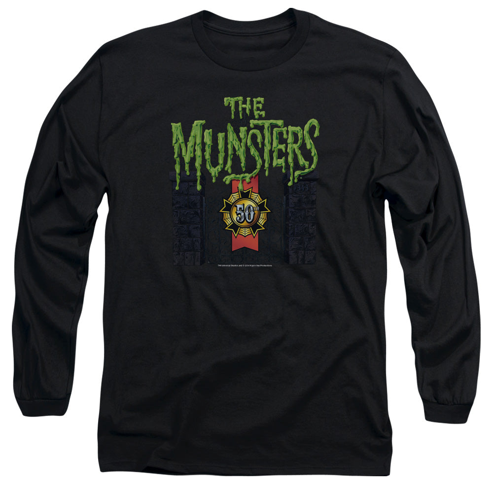 The Munsters - 50 Year Logo - Long Sleeve Adult 18/1 - Black T-shirt