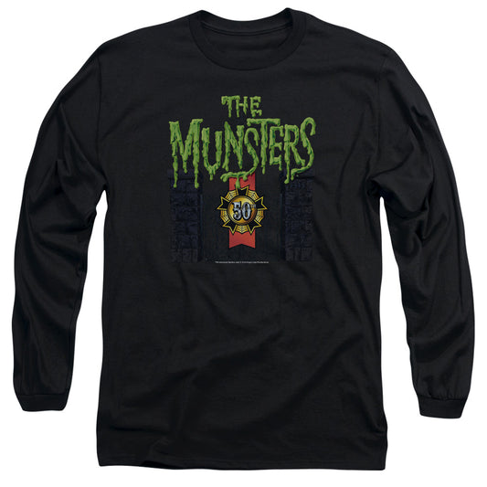 The Munsters - 50 Year Logo - Long Sleeve Adult 18/1 - Black T-shirt