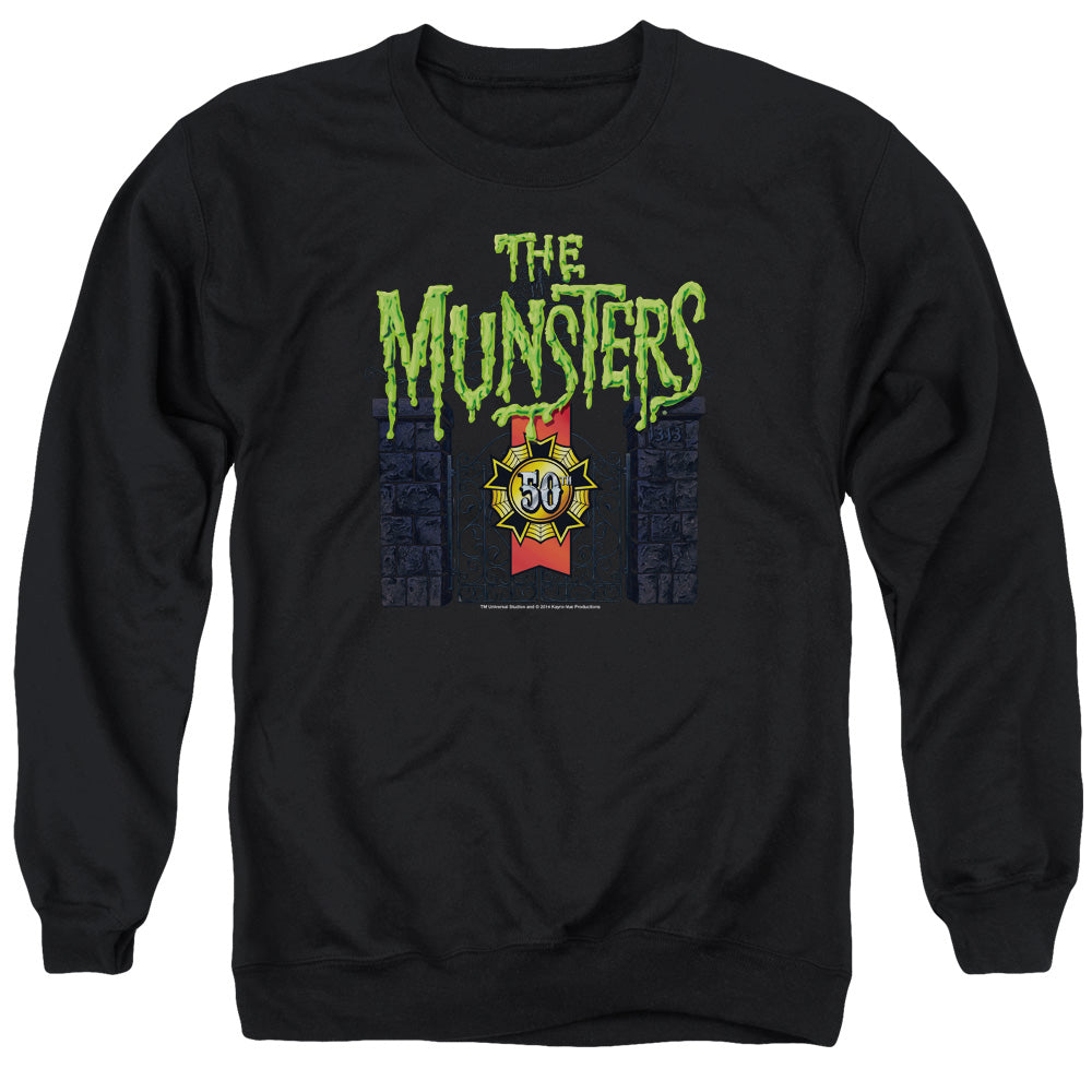 The Munsters - 50 Year Logo - Adult Crewneck Sweatshirt - Black