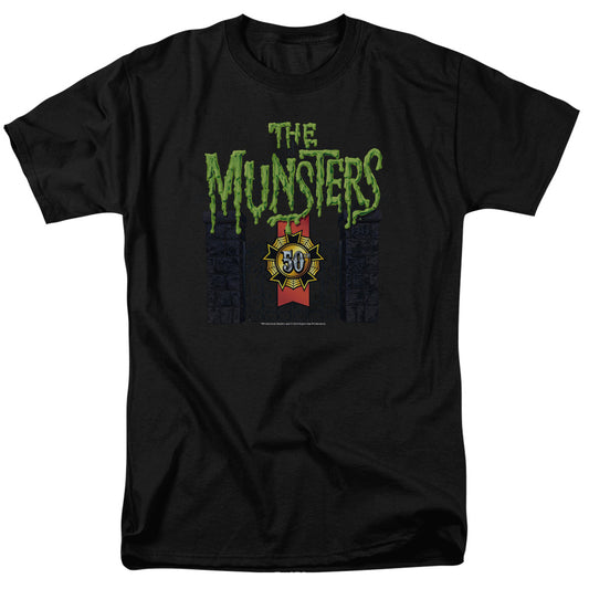 The Munsters - 50 Year Logo - Short Sleeve Adult 18/1 - Black T-shirt