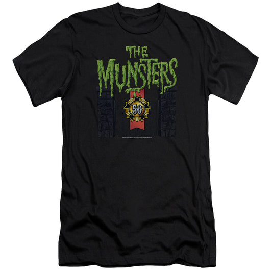 The Munsters - 50 Year Logo-premuim Canvas Adult Slim Fit 30/1 - Black