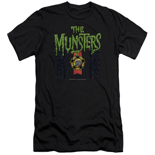 The Munsters - 50 Year Logo - Short Sleeve Adult 30/1 - Black T-shirt