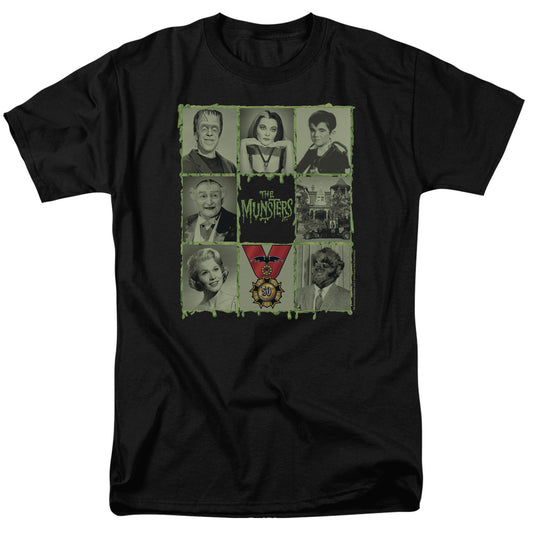 The Munsters - Blocks - Short Sleeve Adult 18/1 - Black T-shirt