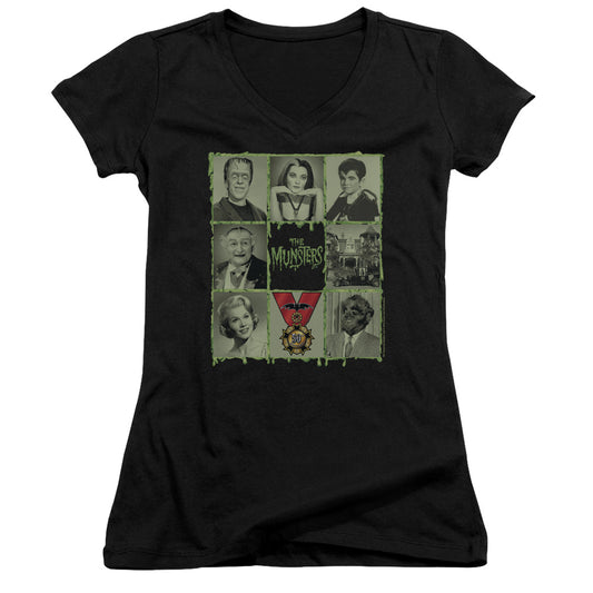 The Munsters - Blocks-junior V-neck - Black