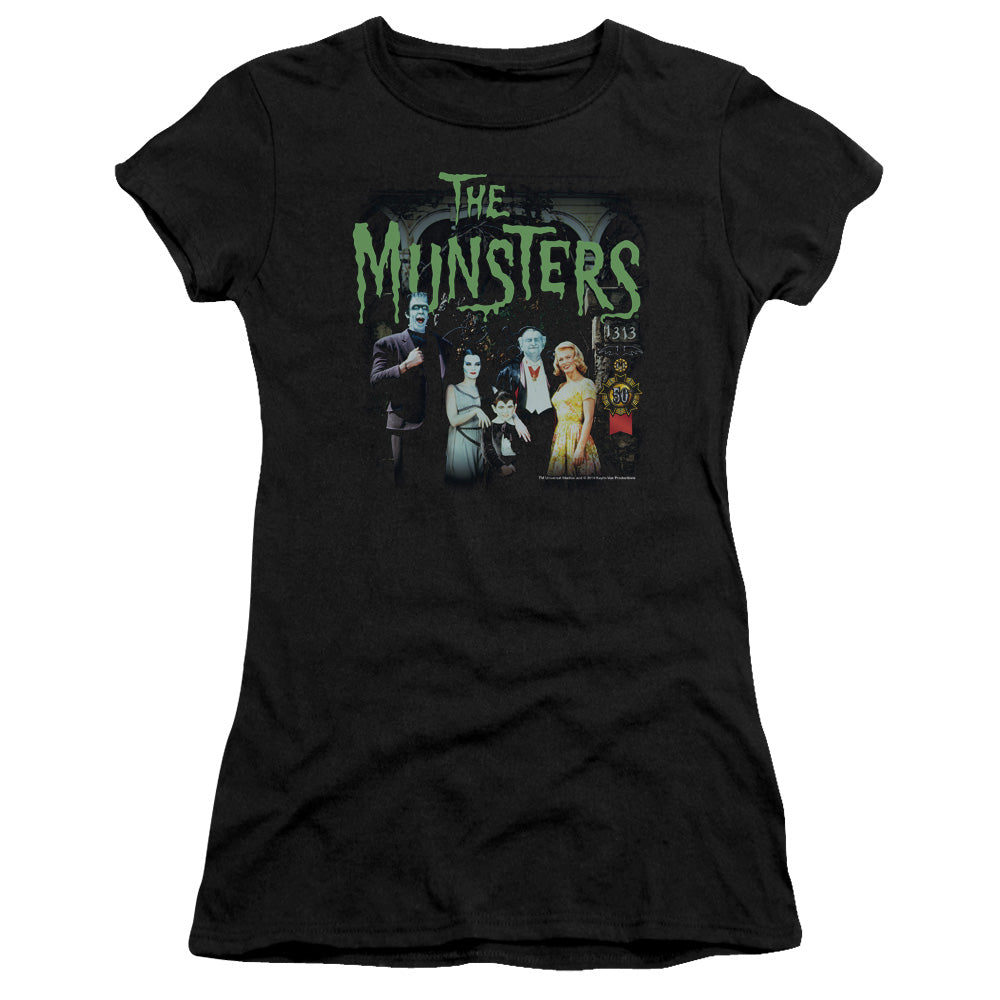 The Munsters - 1313 50 Years - Short Sleeve Junior Sheer - Black T-shirt