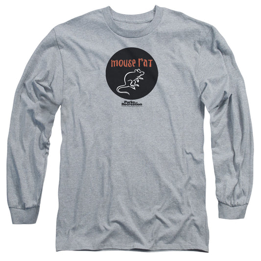 Parks & Rec - Mouse Rat Circle - Long Sleeve Adult 18/1 - Athletic Heather T-shirt