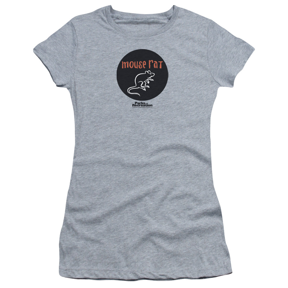 Parks & Rec - Mouse Rat Circle - Short Sleeve Junior Sheer - Athletic Heather T-shirt