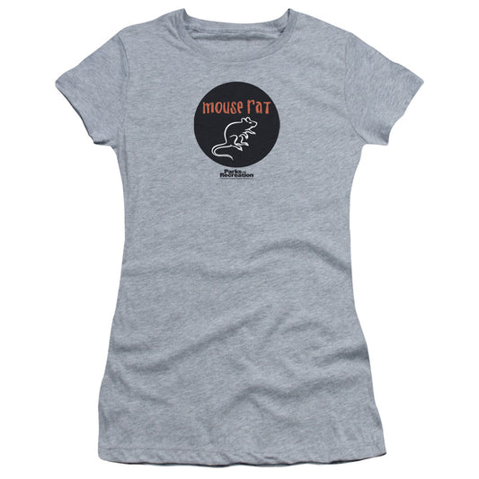 Parks & Rec - Mouse Rat Circle - Short Sleeve Junior Sheer - Athletic Heather T-shirt