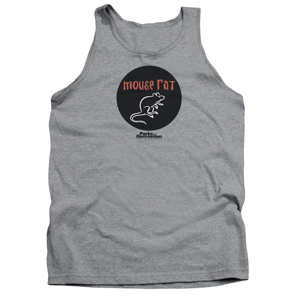 Parks & Rec - Mouse Rat Circle - Adult Tank - Athletic Heather