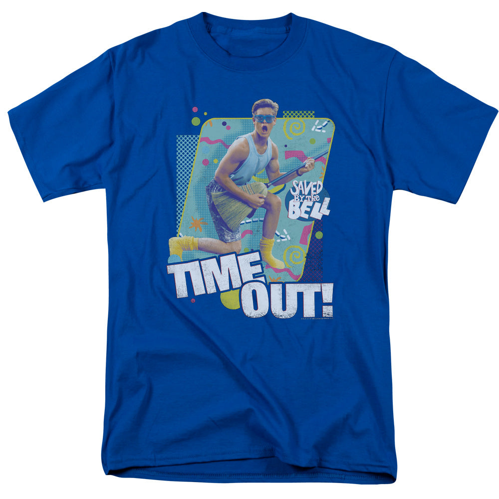 Saved By The Bell - Time Out - Short Sleeve Adult 18/1 - Royal Blue T-shirt