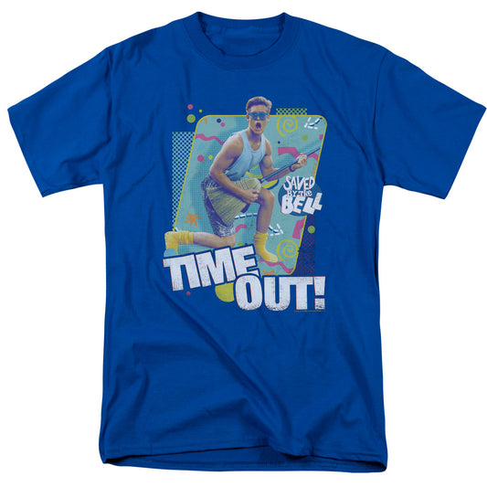 Saved By The Bell - Time Out - Short Sleeve Adult 18/1 - Royal Blue T-shirt